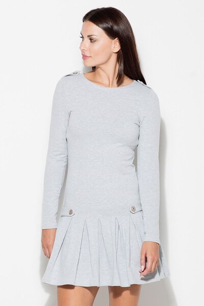 Sukienka z falbaną w szarym kolorze