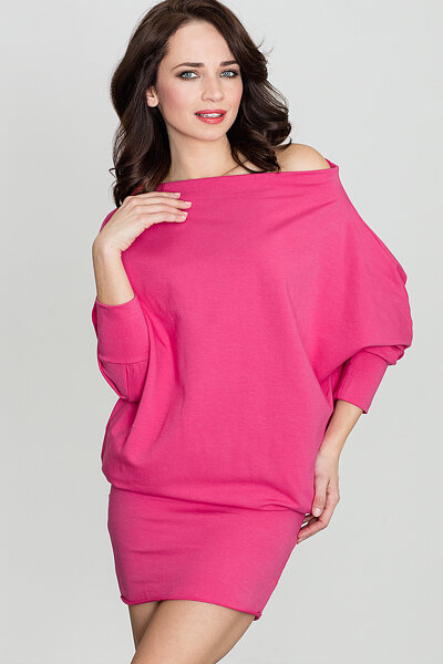 Sukienka typu nietoperz w kolorze fuksji