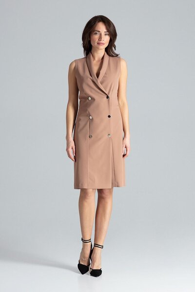 Brązowa kopertowa sukienka