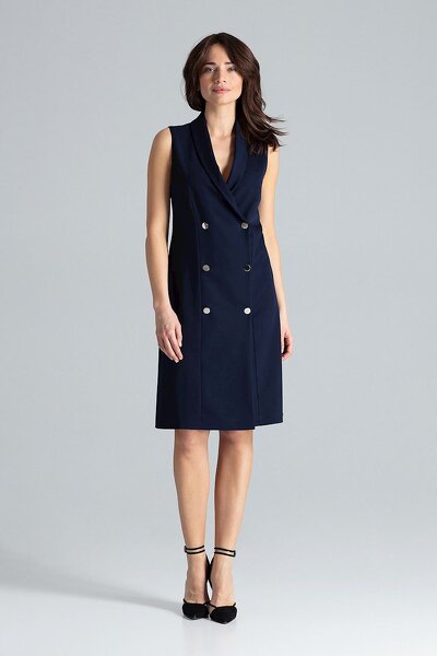 Kopertowa sukienka w kolorze granatowym