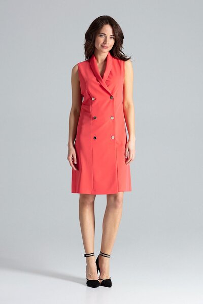 Kopertowa sukienka w kolorze koralowym