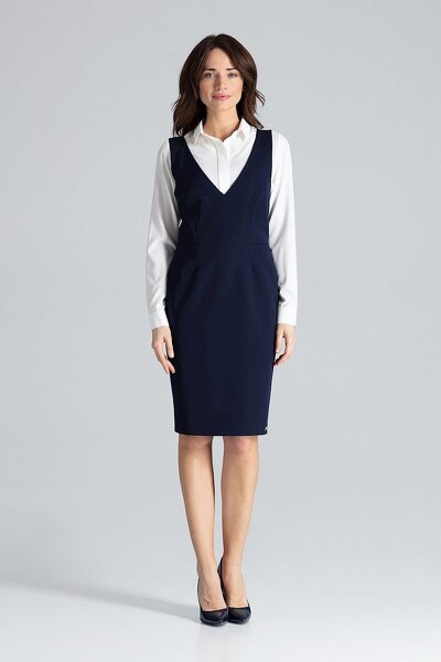 Granatowa sukienka z odkrytymi plecami