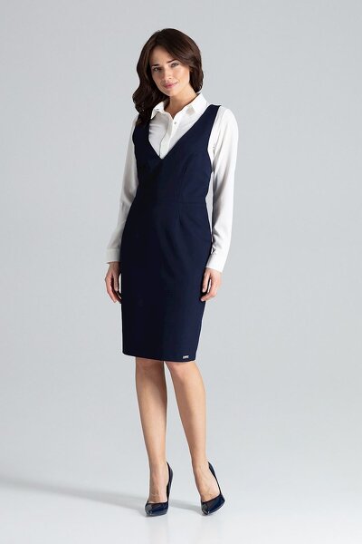 Granatowa sukienka z odkrytymi plecami