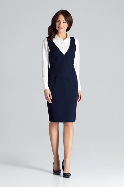 Granatowa sukienka z odkrytymi plecami