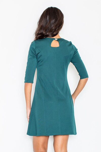 Zielona sukienka z rękawem 3/4