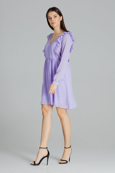 Fioletowa luźna sukienka z szyfonu