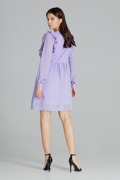 Fioletowa luźna sukienka z szyfonu