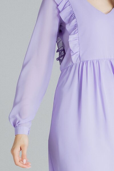 Fioletowa luźna sukienka z szyfonu