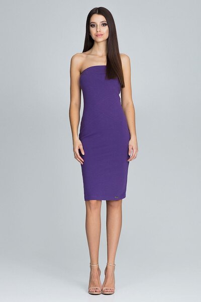 Fioletowa sukienka z przeszyciami