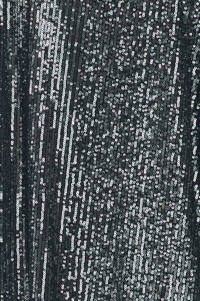 Grafitowa cekinowa sukienka mini z odkrytymi ramionami