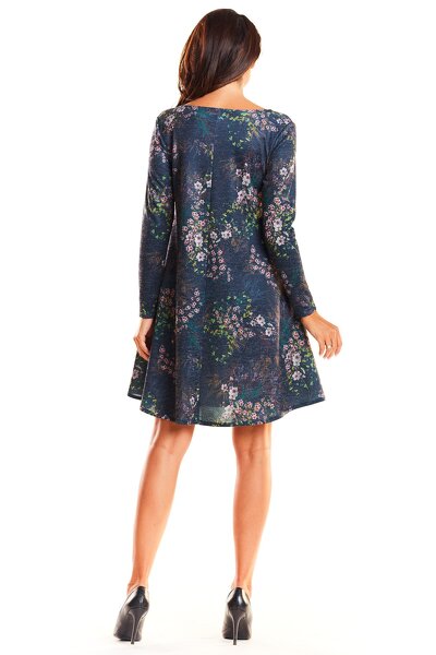 Granatowa sukienka mini o fasonie oversize