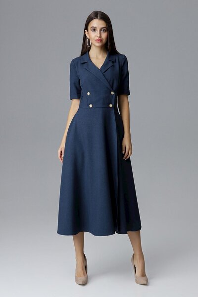 Sukienka o długości 7/8 w granatowym kolorze