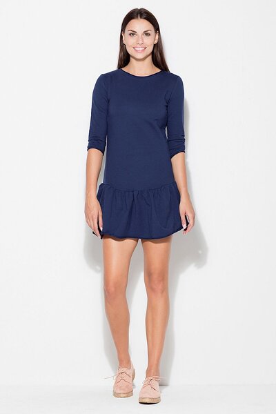 Sukienka z falbaną w kolorze granatu
