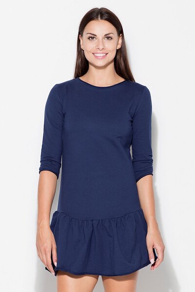 Sukienka z falbaną w kolorze granatu