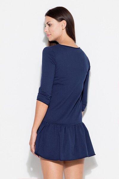Sukienka z falbaną w kolorze granatu