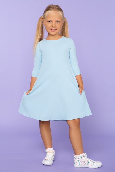 Błękitna sukienka trapezowa dla córki