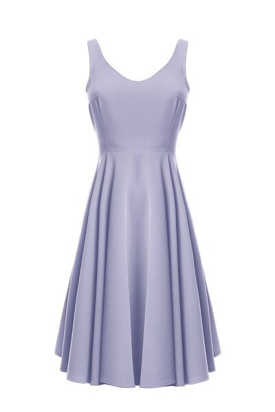 Jasnoniebieska rozkloszowana sukienka na ramiączkach