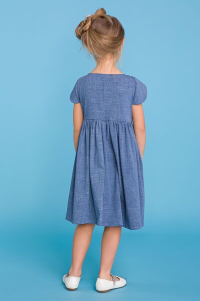 Niebieska sukienka odcinana pod biustem dla córki