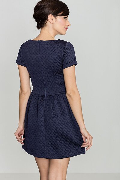 Granatowa pikowana sukienka mini