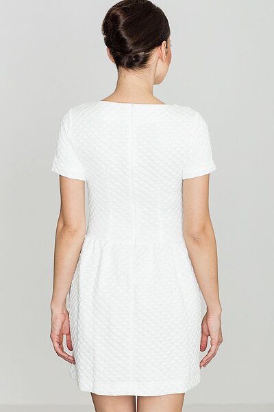 Pikowana sukienka mini w kolorze ecru