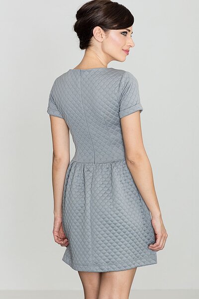 Szara pikowana sukienka mini