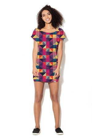 Sukienka mini w kolorowe figury geometryczne Sukienka mini w kolorowe figury geometryczne