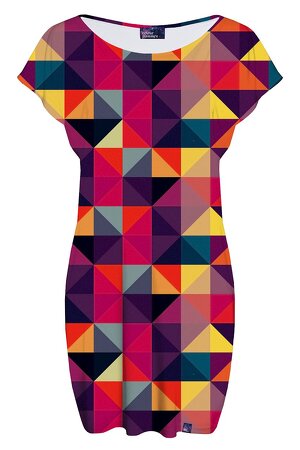 Sukienka mini w kolorowe figury geometryczne Sukienka mini w kolorowe figury geometryczne