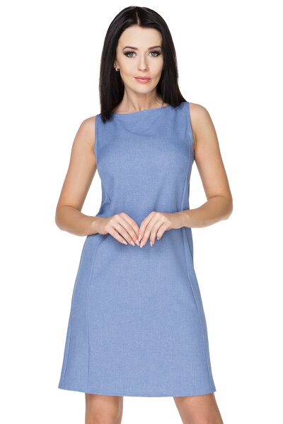 Jasnoniebieska letnia taliowana sukienka