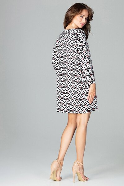 Wzorzysta szeroka sukienka mini