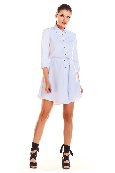 Koszulowa sukienka mini w białym kolorze