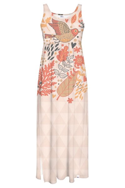 Sukienka na ramiączkach z przyrodniczym wzorem