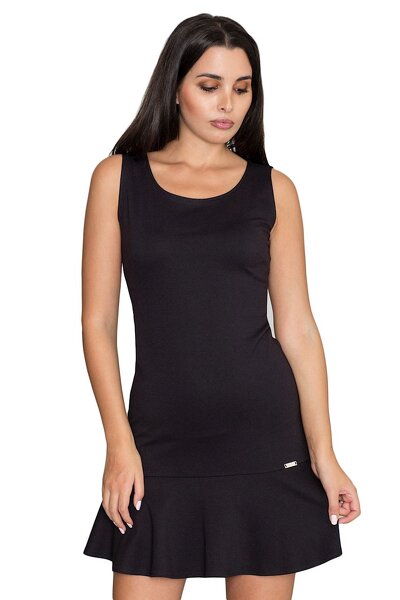 Sukienka z falbanką w czarnym kolorze