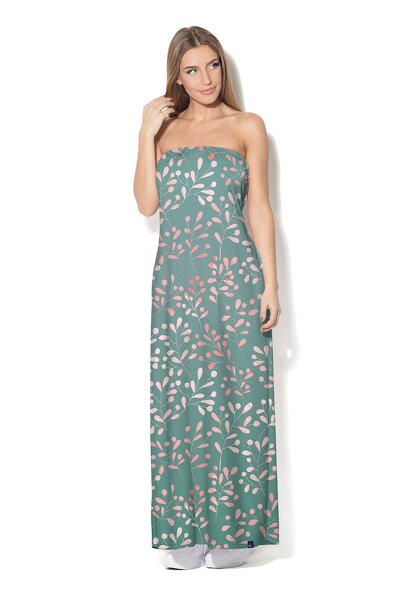 Zielona sukienka z liśćmi