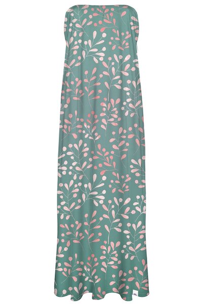 Zielona sukienka z liśćmi