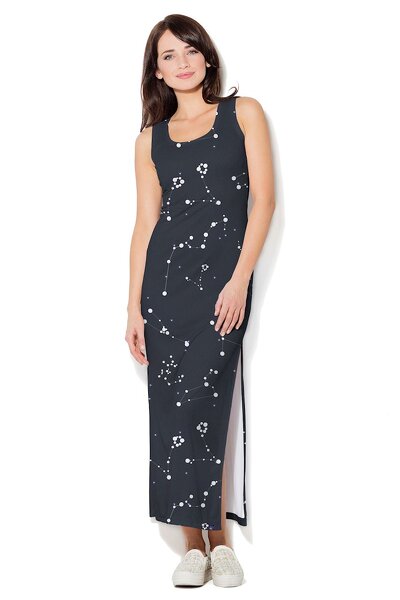 Czarna długa sukienka w gwiazdozbiory