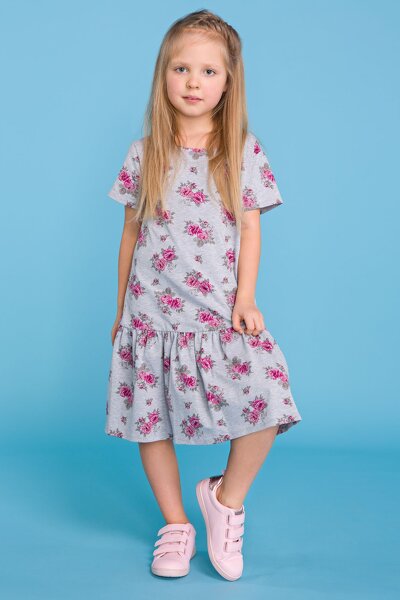 Sukienka z falbaną w kwiaty