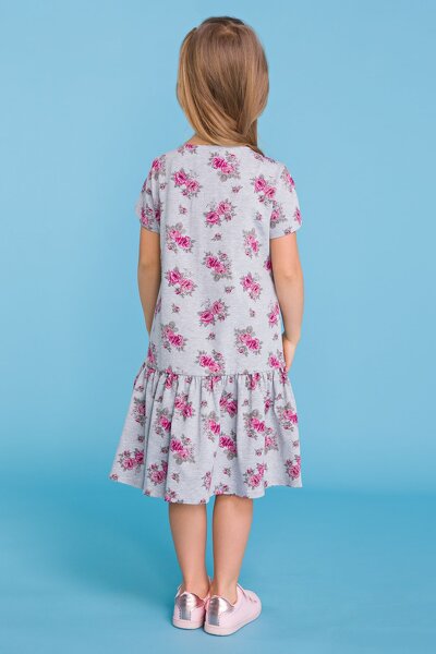 Sukienka z falbaną w kwiaty