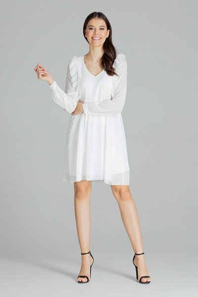 Letnia luźna sukienka w kolorze ecru