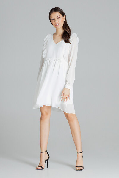 Letnia luźna sukienka w kolorze ecru