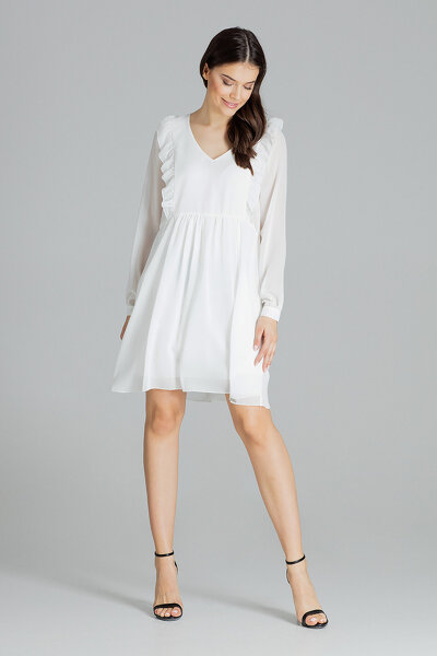 Letnia luźna sukienka w kolorze ecru