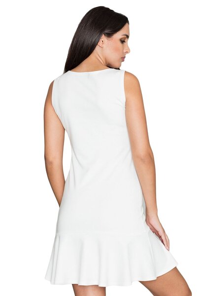 Sukienka z falbanką w kolorze ecru