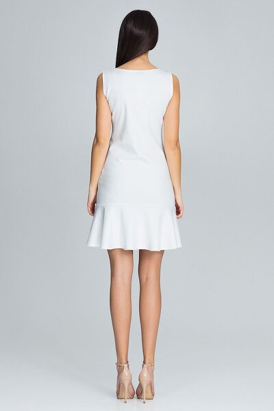 Sukienka z falbanką w kolorze ecru