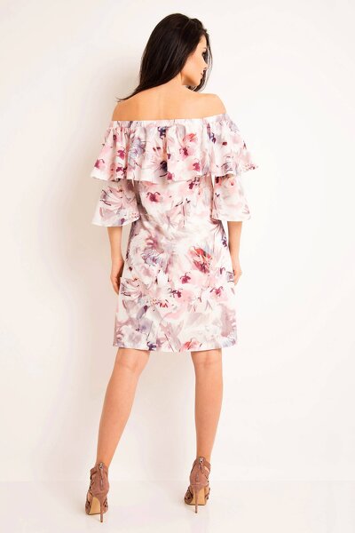 Letnia sukienka hiszpanka w ciemne kwiaty