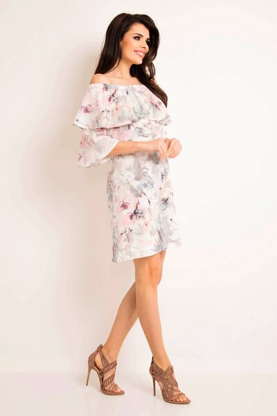 Letnia sukienka hiszpanka w jasne kwiaty