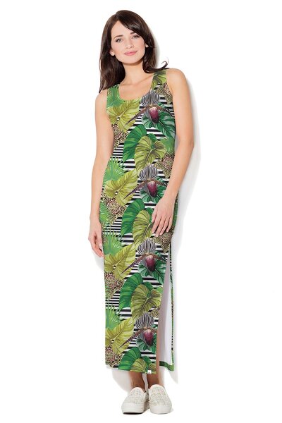 Długa letnia sukienka na ramiączkach