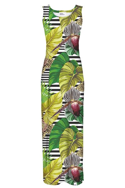 Długa letnia sukienka na ramiączkach