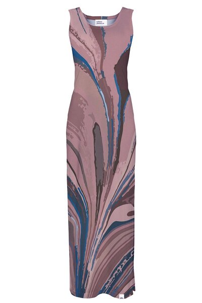 Ciemno-pastelowa sukienka na ramiączkach