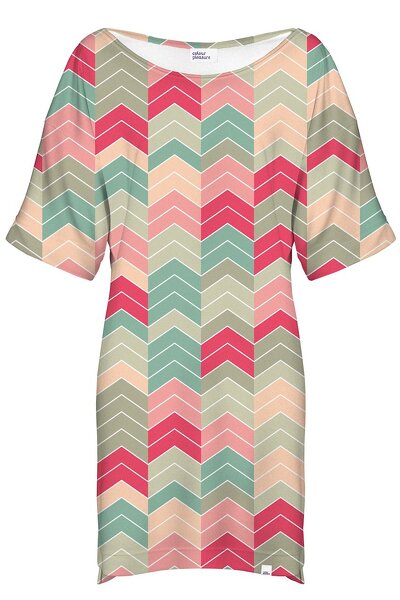 Luźna sukienka w kolorowe kształty
