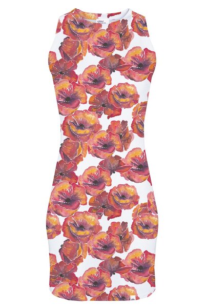 Sukienka w czerwone kwiaty