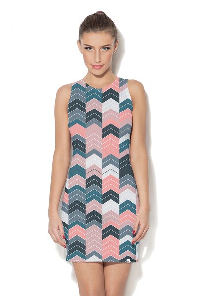 Sukienka mini w kolorowe wzory